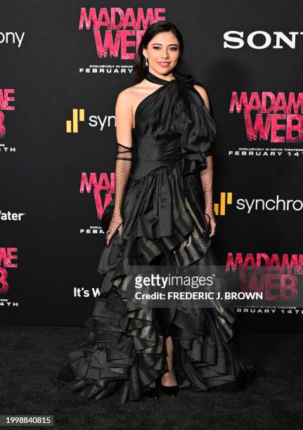 Actress Xochitl Gomez arrives for the premiere of Sony's "Madame Web" in Los Angeles, California, on February 12, 2024.