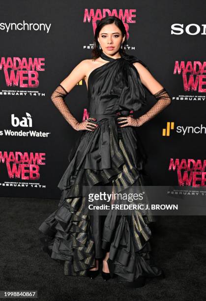 Actress Xochitl Gomez arrives for the premiere of Sony's "Madame Web" in Los Angeles, California, on February 12, 2024.