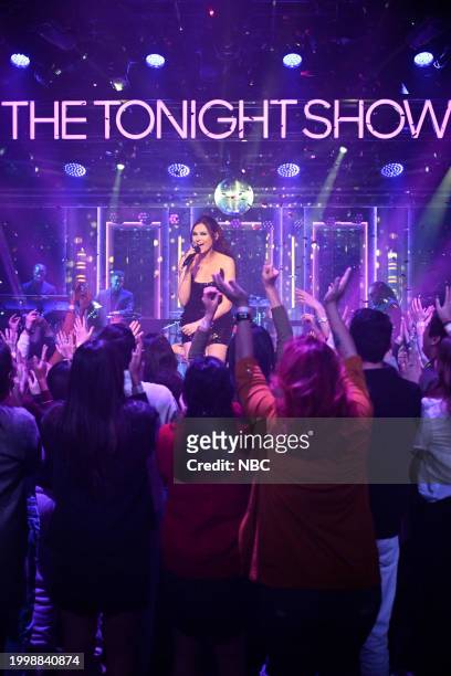 Episode 1922 -- Pictured: Musical guest Sophie Ellis-Bextor performs on Monday, February 12, 2024 --