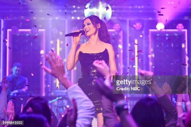 Episode 1922 -- Pictured: Musical guest Sophie Ellis-Bextor performs on Monday, February 12, 2024 --