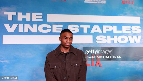 Vince Staples Rapper US rapper Vince Staples arrives for Netflix's
