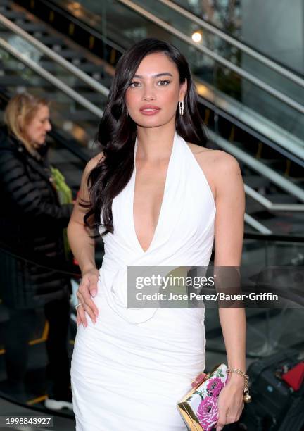 Kelsey Merritt is seen arriving to the Carolina Herrera show on February 12, 2024 in New York City.