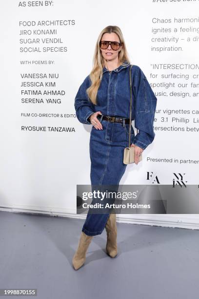 Elizabeth Sulcer poses at the 3.1 Phillip Lim Presentation during New York Fashion Week The Shows on February 09, 2024 in New York City.