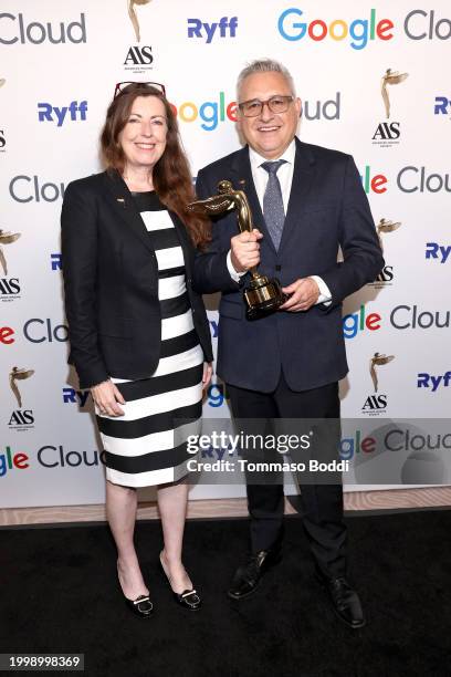 S Barbara Marshall with Sound Supervisor Micael J. Benavente, who accepted the Best Audio, Episodic Award for “The Last of Us” at the 14th Advanced...