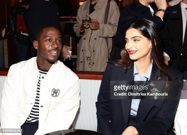 Damson Idris and Sonam Kapoor attend the Tommy Hilfiger show during New York Fashion Week The Shows on February 09, 2024 in New York City.