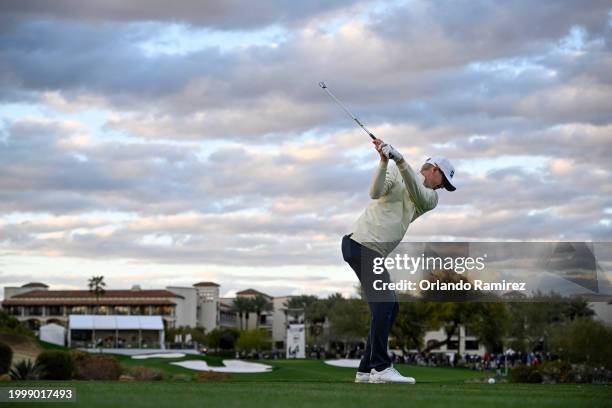 Jim Knous of the United States plays his shot from the fourth tee during the second round of the WM Phoenix Open at TPC Scottsdale on February 09,...