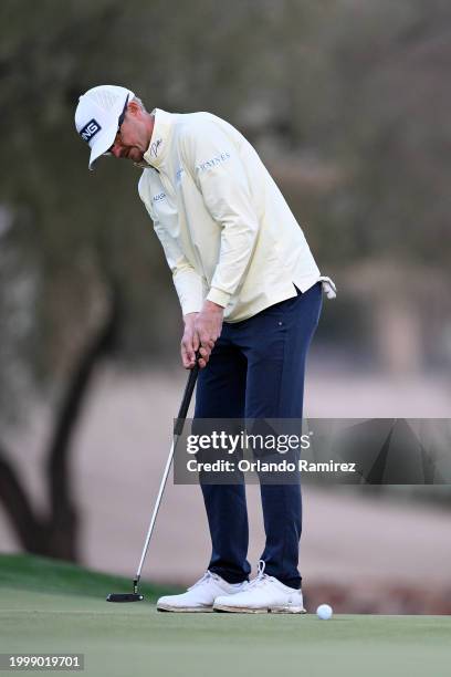 Jim Knous of the United States putts on the third green during the second round of the WM Phoenix Open at TPC Scottsdale on February 09, 2024 in...