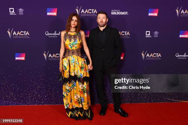 Christine Centenera and Joel Edgerton attend the 2024 AACTA Awards Presented By Foxtel Group at HOTA on February 10, 2024 in Gold Coast, Australia.