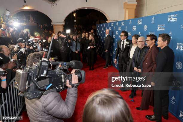 Executive Director Roger Durling, Cillian Murphy, Leonard Maltin, honoree Robert Downey Jr., and Rob Lowe attend the Maltin Modern Master Award...