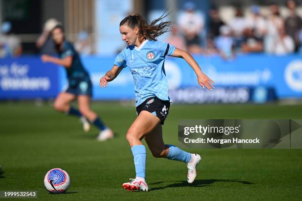 Emina Ekic of Melbourne City takes possession of the ball during the A-League Women round 16 match between Melbourne City and Sydney FC at City...