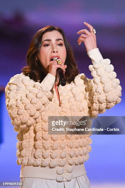 Olivia Ruiz performs during the 39th "Les Victoires De La Musique" Award Ceremony on February 09, 2024 in Paris, France.