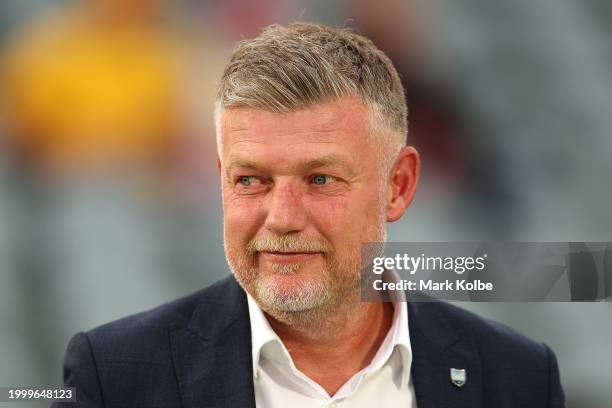 Sydney FC head coach Ufuk Talay looks on during the A-League Men round 16 match between Central Coast Mariners and Sydney FC at Industree Group...