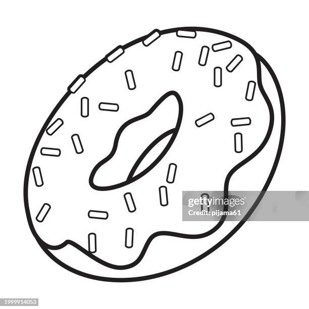 donut illustration on isolated white background - doughnut stock illustrations