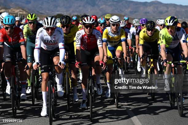 Domen Novak of Slovenia and UAE Team Emirates, Ruben Fernandez of Spain and Team Cofidis and Gijs Van Hoecke of Belgium and Team Intermarché - Wanty...