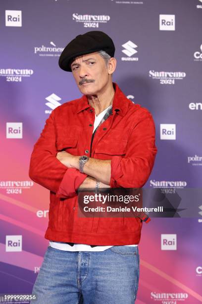 Rosario Fiorello attends a photocall during the 74th Sanremo Music Festival 2024 at Teatro Ariston on February 10, 2024 in Sanremo, Italy.