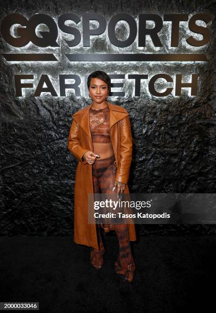Karrueche Tran attends the GQ Sports Super Bowl Party 2024 at Park MGM Las Vegas on February 09, 2024 in Las Vegas, Nevada.