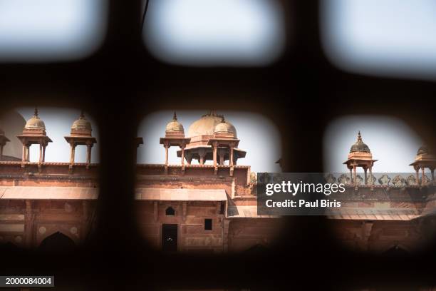 details of jama masjid seen from the inside in fatehpur sikri, agra, india - jama masjid agra bildbanksfoton och bilder