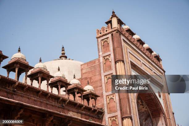 architecture of jama masjid in fatehpur sikri, agra, india - jama masjid agra 個照片及圖片檔