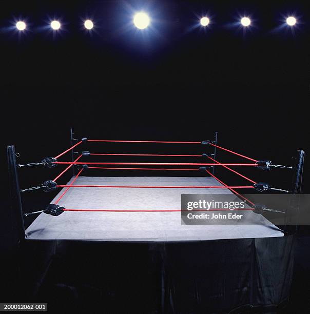 empty wrestling ring - vechtring stockfoto's en -beelden