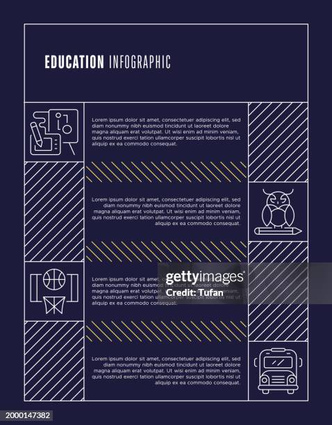 education infographic template - conference, learning, course, school - adult learning icons stock illustrations