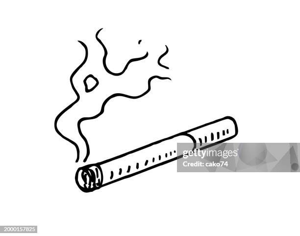 illustrazioni stock, clip art, cartoni animati e icone di tendenza di sigaretta disegnata a mano - sigaretta