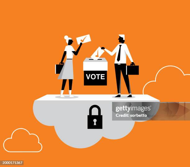 on-line voting - cloud computing - nomination stock illustrations