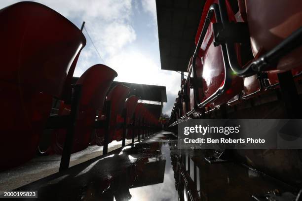 General view Racecourse Ground ahead of the Sky Bet League Two match between Wrexham and Bradford City at Racecourse Ground on February 10, 2024 in...