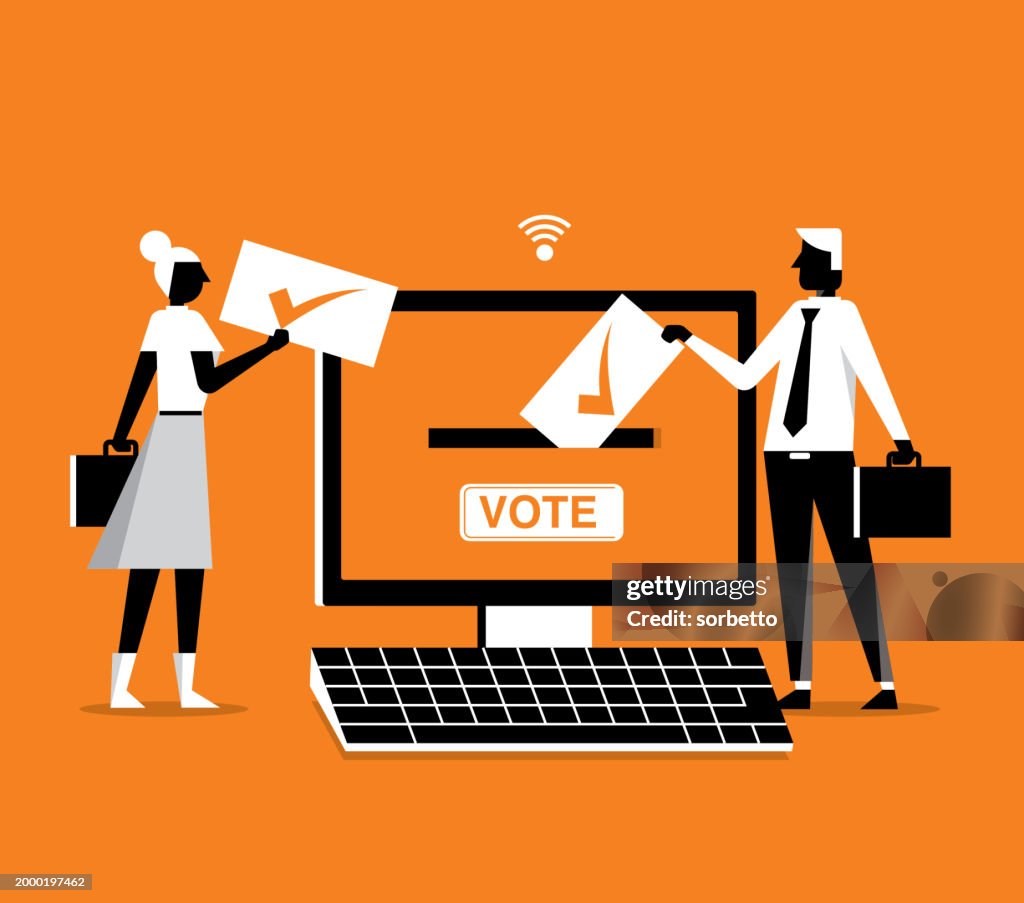 Voting Pc Online Voting Desktop Pc High-Res Vector Graphic - Getty Images