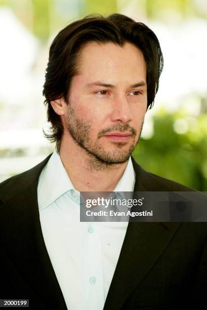 Actor Keanu Reeves poses during the "The Matrix Reloaded" photocall at the 56th International Cannes Film Festival 2003 on May 15, 2003 in Cannes,...