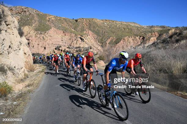 Ben Turner of The United Kingdom and Team INEOS Grenadiers, Jorge Arcas of Spain and Movistar Team and Salvatore Puccio of Italy and Team INEOS...