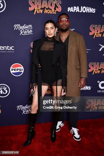 Nicole WIlliams English and Larry English attend 'Shaq's Fun House' at XS nightclub at Encore Las Vegas on February 09, 2024 in Las Vegas, Nevada.