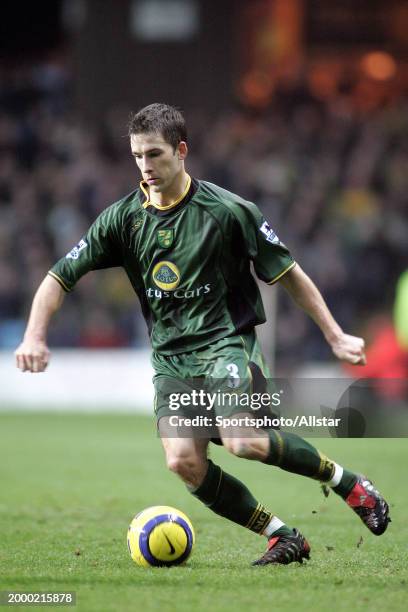 Adam Drury of Norwich City on the ball during the Premier League match between Aston Villa and Norwich City at Villa Park on January 15, 2005 in...