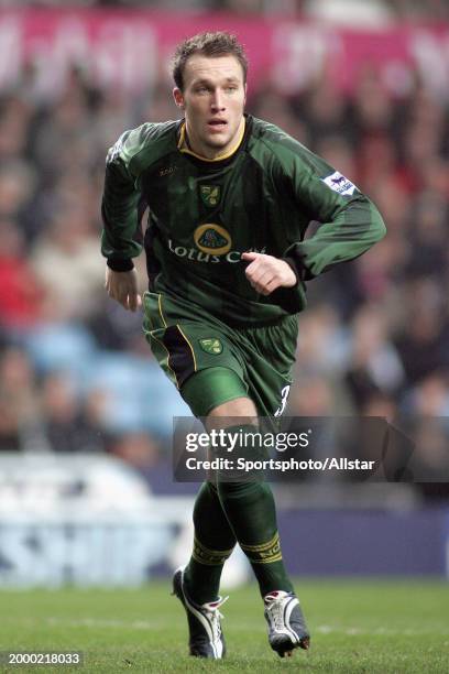 Dean Ashton of Norwich City running during the Premier League match between Aston Villa and Norwich City at Villa Park on January 15, 2005 in...