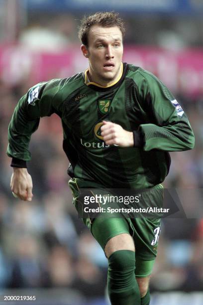 Dean Ashton of Norwich City running during the Premier League match between Aston Villa and Norwich City at Villa Park on January 15, 2005 in...