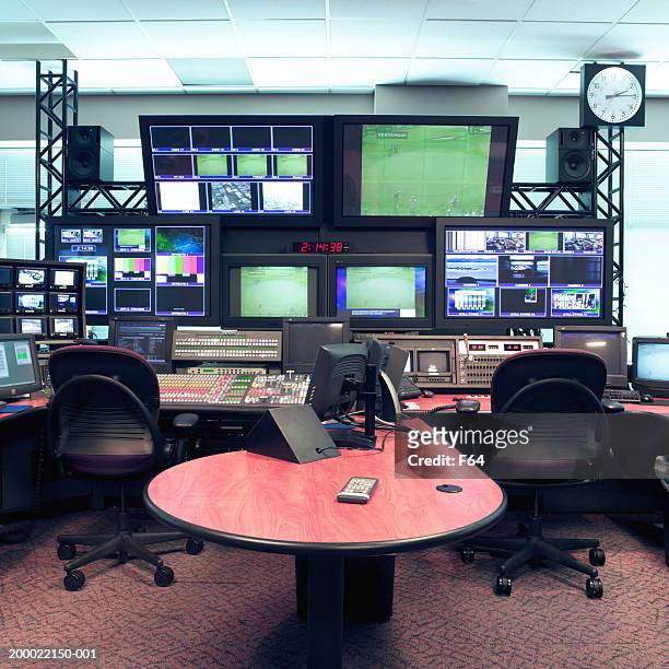 television studio control room - broadcast control room stock pictures, royalty-free photos & images