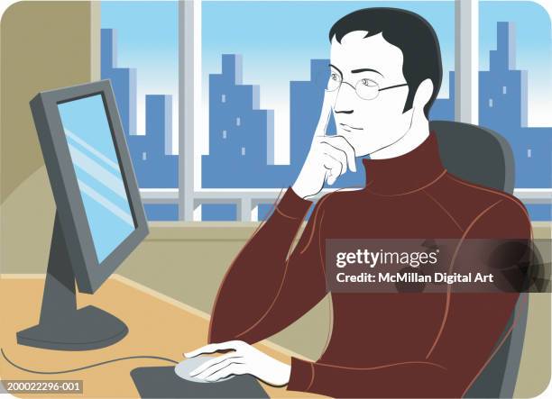 Recluse At Computer 31 Computer Screen Reflection On Glasses High Res Illustrations - Getty ...