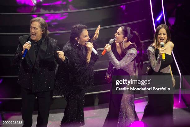 Italians singers Angelo Sotgiu and Angela Brambati by Ricchi e Poveri and italian singers Paola e Chiara at 74 Sanremo Music Festival. Fourth...