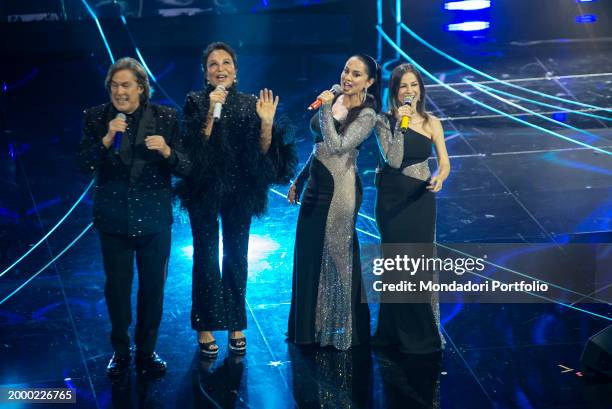 Italians singers Angelo Sotgiu and Angela Brambati by Ricchi e Poveri and italian singers Paola e Chiara at 74 Sanremo Music Festival. Fourth...