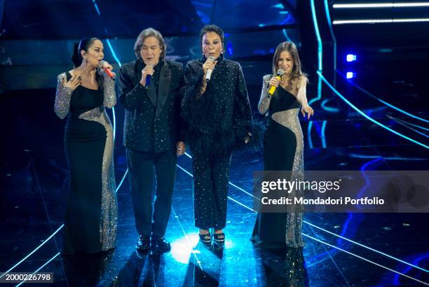 Italians singers Angelo Sotgiu and Angela Brambati by Ricchi e Poveri and italian singers Paola e Chiara at 74 Sanremo Music Festival. Fourth...