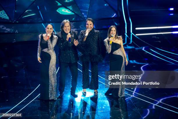 Italians singers Angelo Sotgiu and Angela Brambati by Ricchi e Poveri and italian singers Paola e Chiara at 74 Sanremo Music Festival. Fourth...