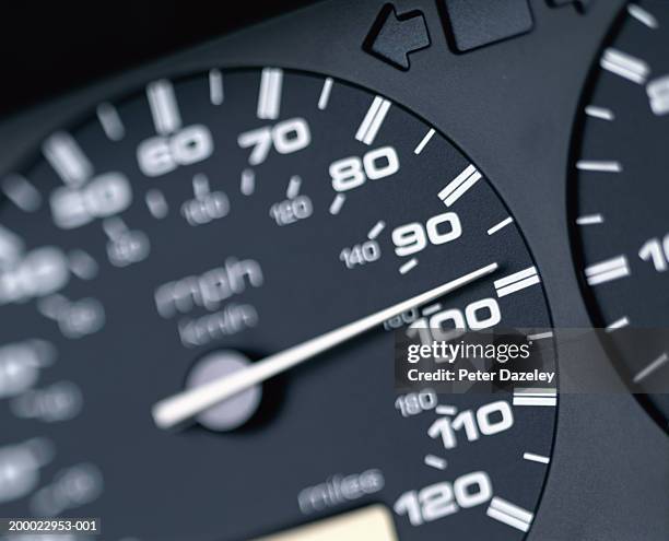 speedometer, close-up - speedometer stock pictures, royalty-free photos & images