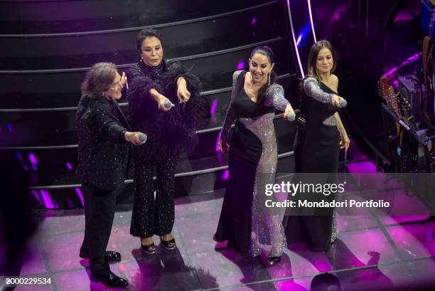 Italians singers Angelo Sotgiu and Angela Brambati by Ricchi e Poveri and italian singers Paola e Chiara at 74 Sanremo Music Festival. Fourth...