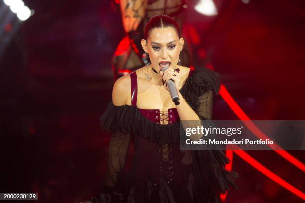 Italian singer Gaia at 74 Sanremo Music Festival. Fourth evening. Sanremo , February 9th, 2024