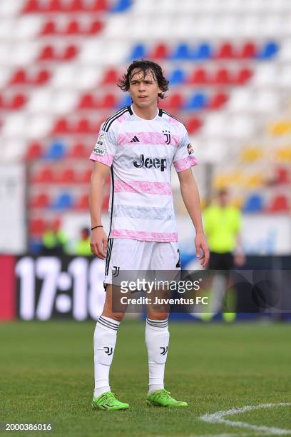 Martin Palumb of Juventus during the Serie C match between Torres vs Juventus Next Gen at Stadio Vanni Sanna on February 10, 2024 in Sassari, Italy.