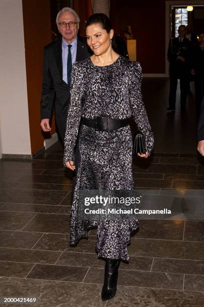 Crown Princess Victoria of Sweden attends the inauguration of the Anthropocene Laboratory at the Royal Swedish Academy of Sciences on February 13,...