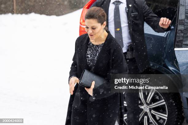 Crown Princess Victoria of Sweden attends the inauguration of the Anthropocene Laboratory at the Royal Swedish Academy of Sciences on February 13,...