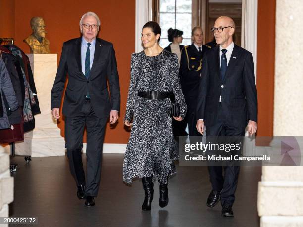 Crown Princess Victoria of Sweden attends the inauguration of the Anthropocene Laboratory at the Royal Swedish Academy of Sciences on February 13,...