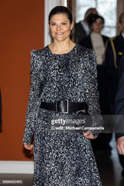 Crown Princess Victoria of Sweden attends the inauguration of the Anthropocene Laboratory at the Royal Swedish Academy of Sciences on February 13,...