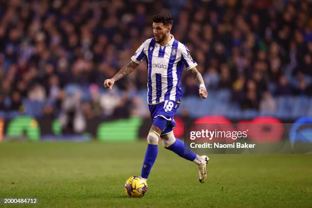 Marvin Johnson of Sheffield Wednesday battles for the ball during the Sky Bet Championship match between Sheffield Wednesday and Birmingham City at...