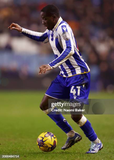 Djeidi Gassama of Sheffield during the Sky Bet Championship match between Sheffield Wednesday and Birmingham City at Hillsborough on February 09,...
